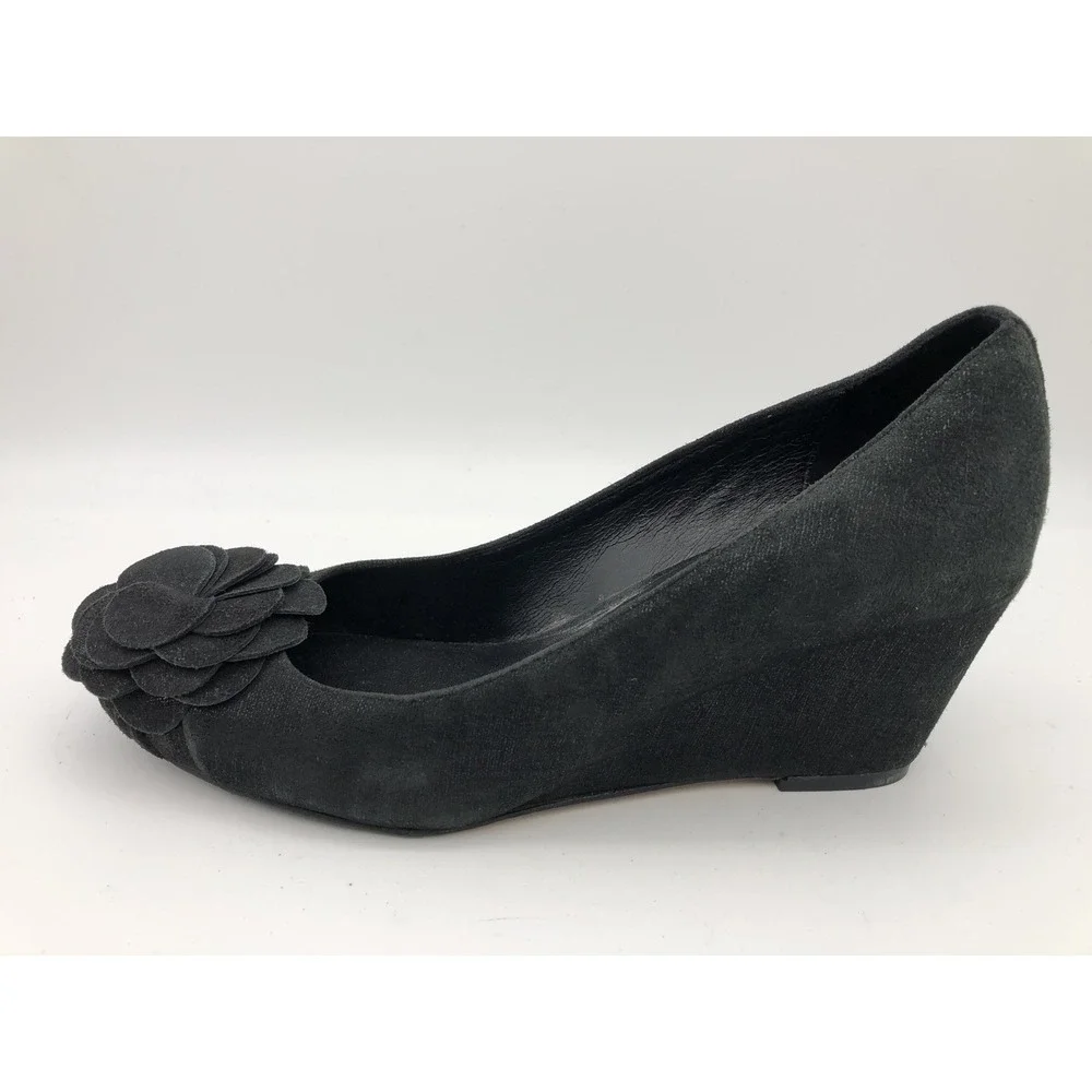 Donald J Pliner Women's Black Velvet Slip On Platform Wedge Shoes‎ 7M